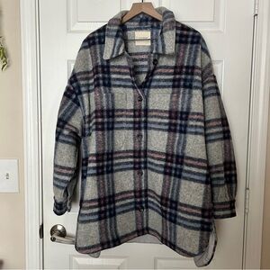 Lucky Brand Blue Pink Plaid Jacket Size XL